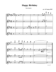 Happy Birthday for Flute, Clarinet, Trumpet, or Trombone quartet