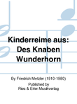 Kinderreime aus: Des Knaben Wunderhorn