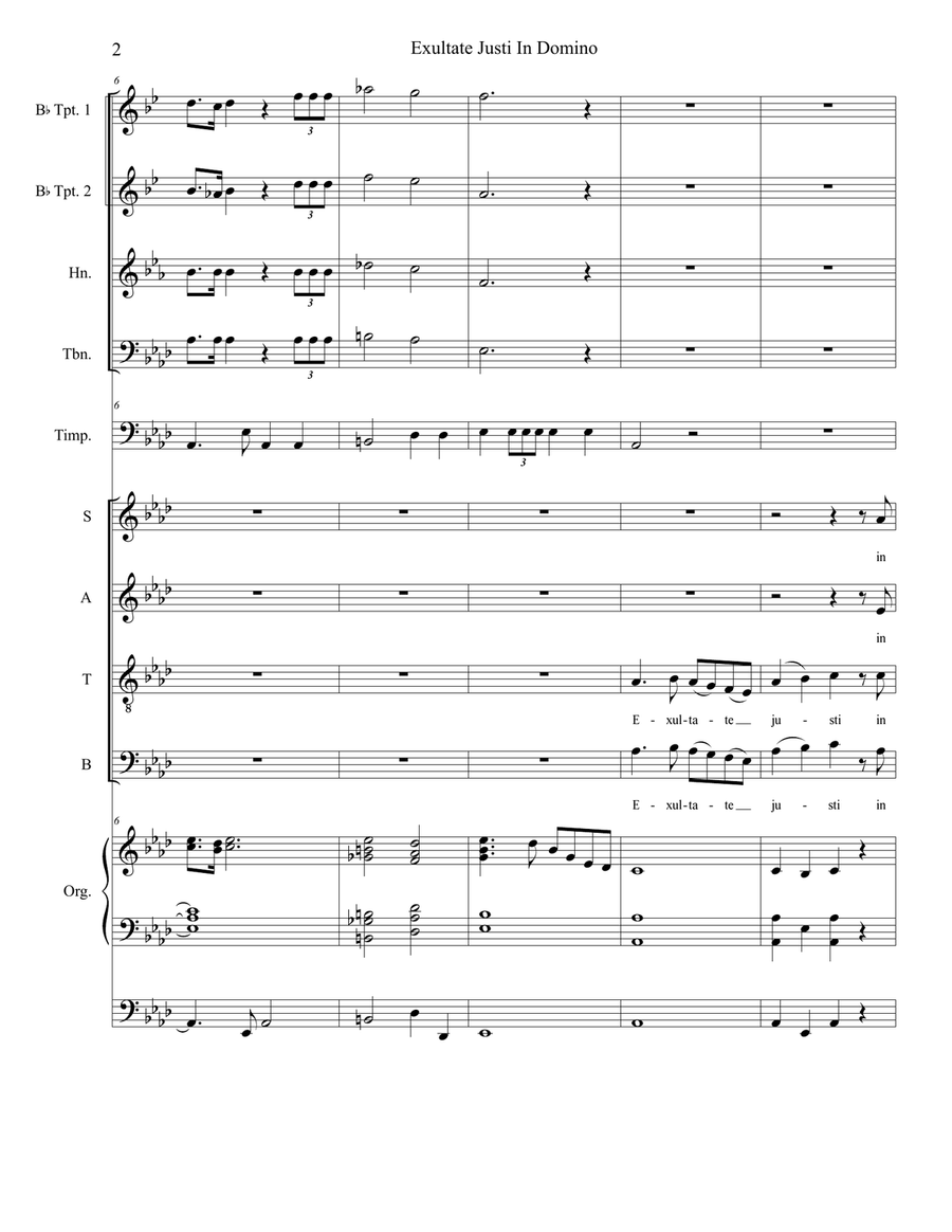 Exultate Justi In Domino 4-Part scores gallery preview page 3