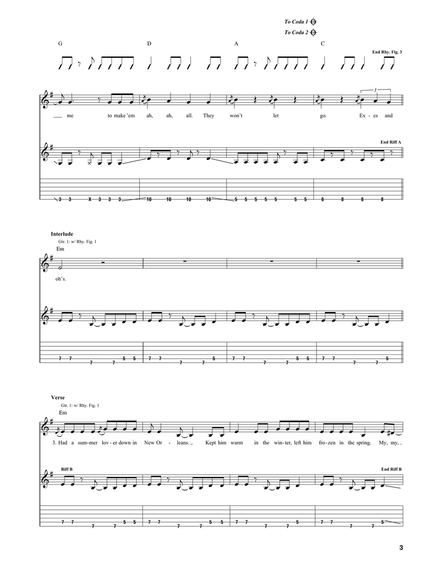 Ex's & Oh's Ex's & Oh's Acoustic Guitar scores gallery preview page 3