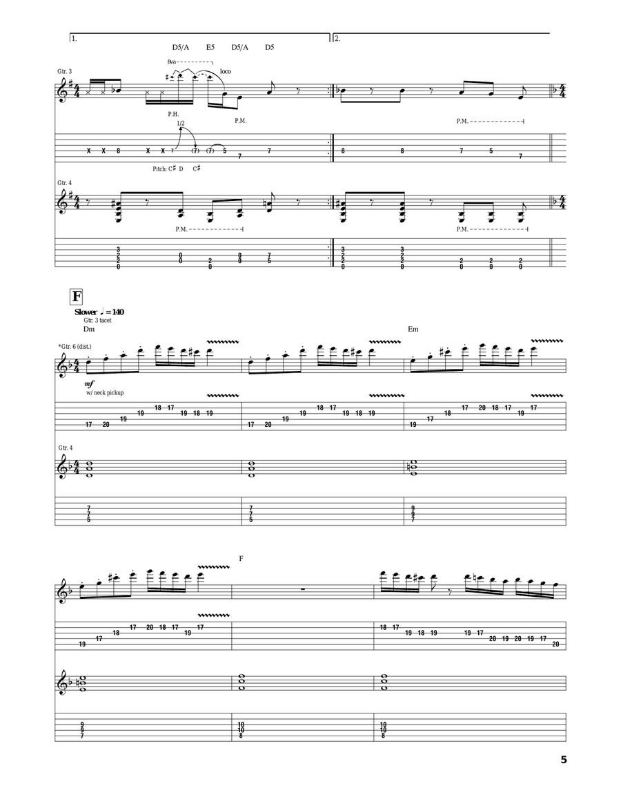 Mozart And Madness Mozart And Madness Guitar Tablature scores gallery preview page 5