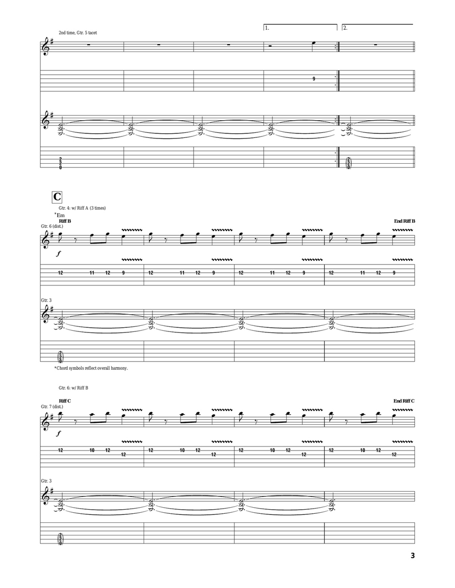Christmas Eve/Sarajevo 12/24 Guitar Tablature scores gallery preview page 3