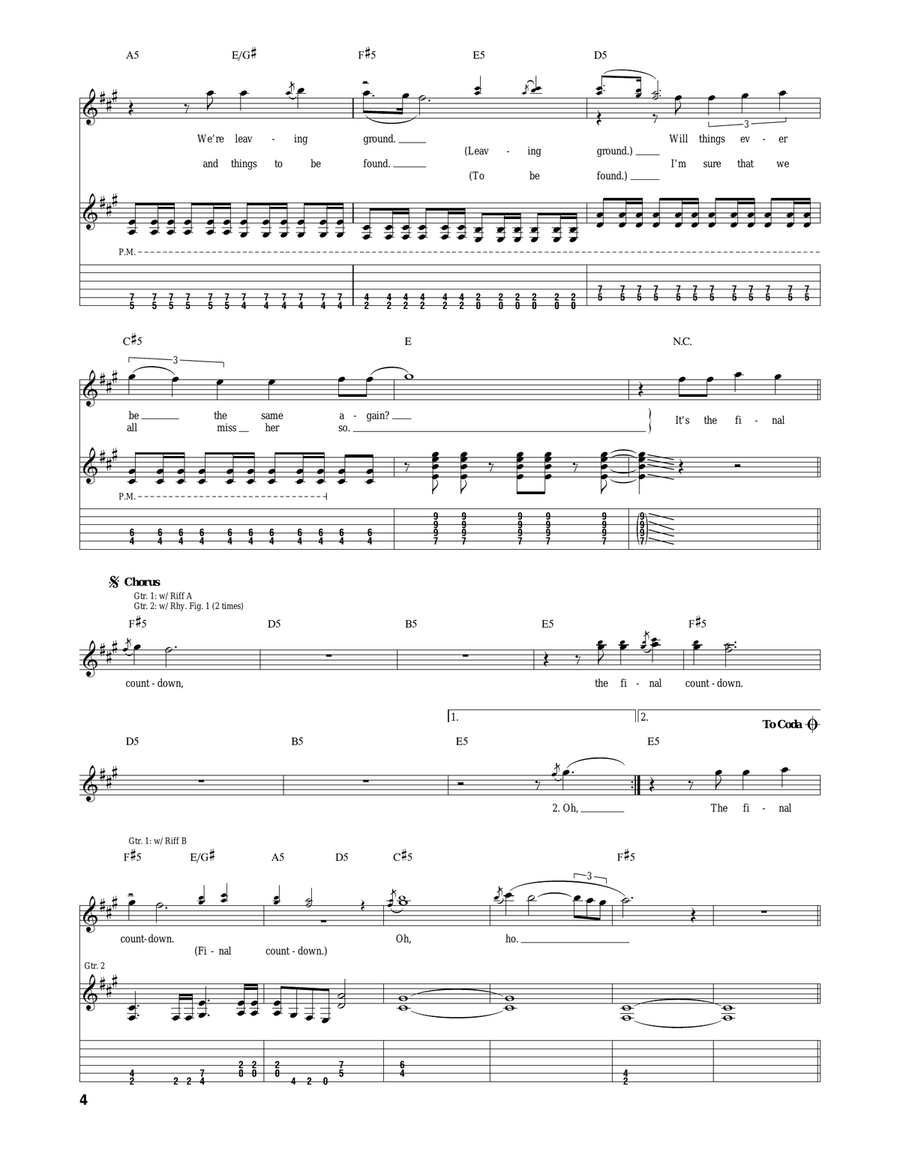 Final Countdown Final Countdown Acoustic Guitar scores gallery preview page 4