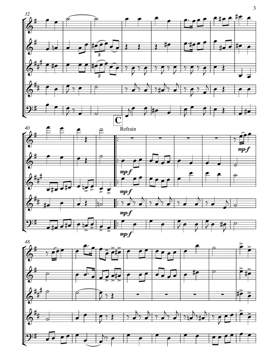 Pack up your Troubles Pack up your Troubles Woodwind Quintet scores gallery preview page 4