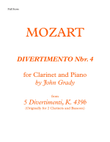 DIVERTIMENTO Nbr. 4 for Clarinet and Piano, K. 439