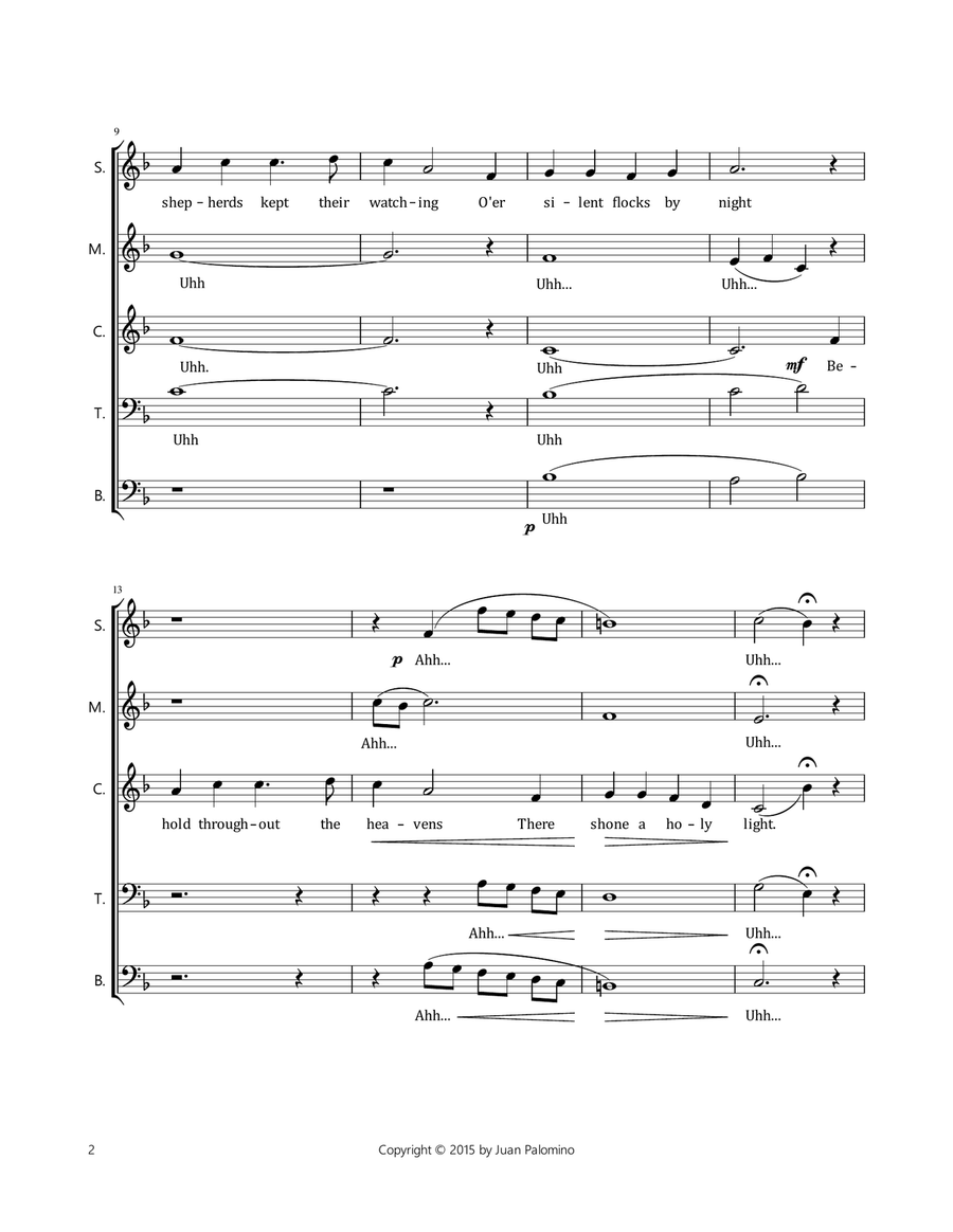 Christmas Medley A Capella (Joy to the World) 4-Part scores gallery preview page 3