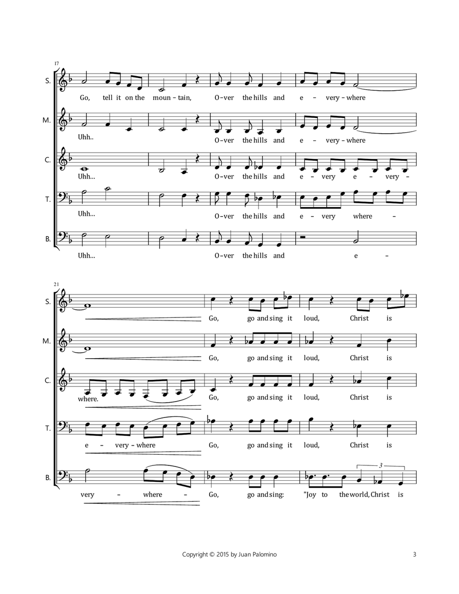 Christmas Medley A Capella (Joy to the World) 4-Part scores gallery preview page 4