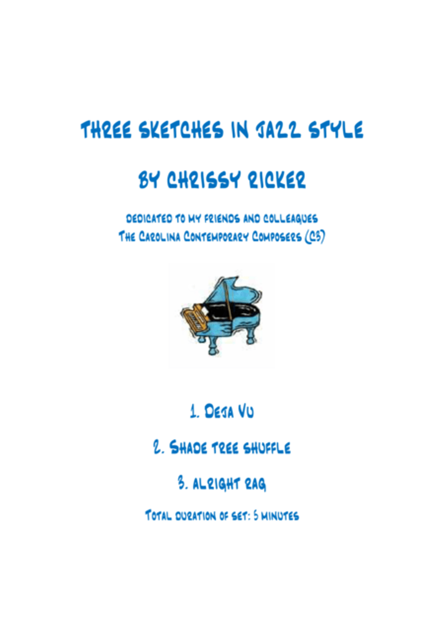 3 Sketches in Jazz Style Piano Solo scores gallery preview page 1