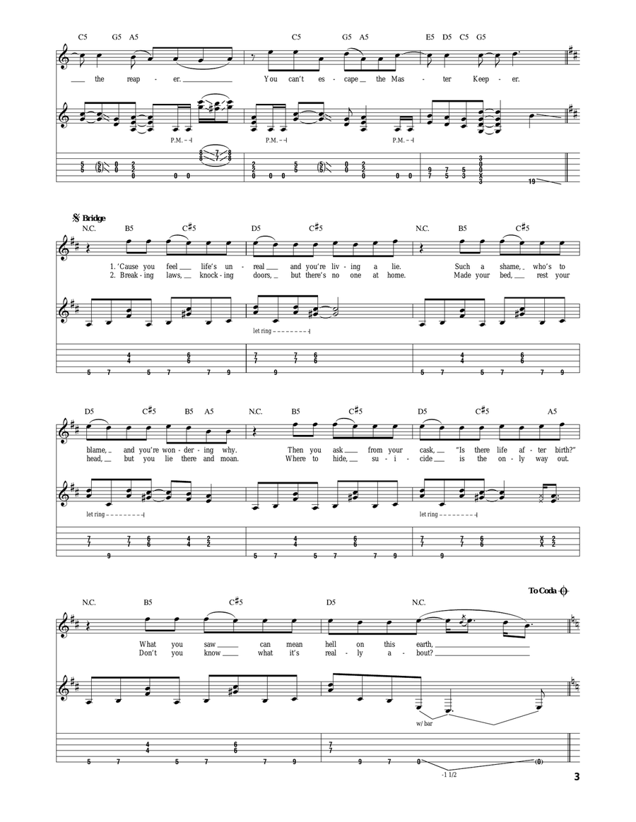 Suicide Solution Acoustic Guitar scores gallery preview page 3