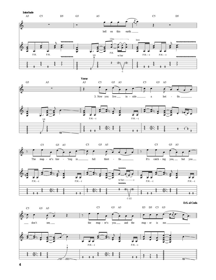 Suicide Solution Acoustic Guitar scores gallery preview page 4