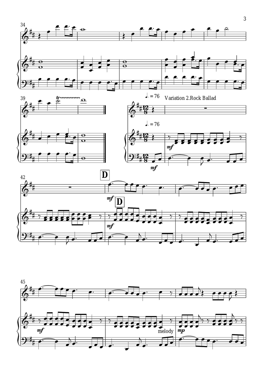 Variations on a Theme by Pachelbel Flute scores gallery preview page 4