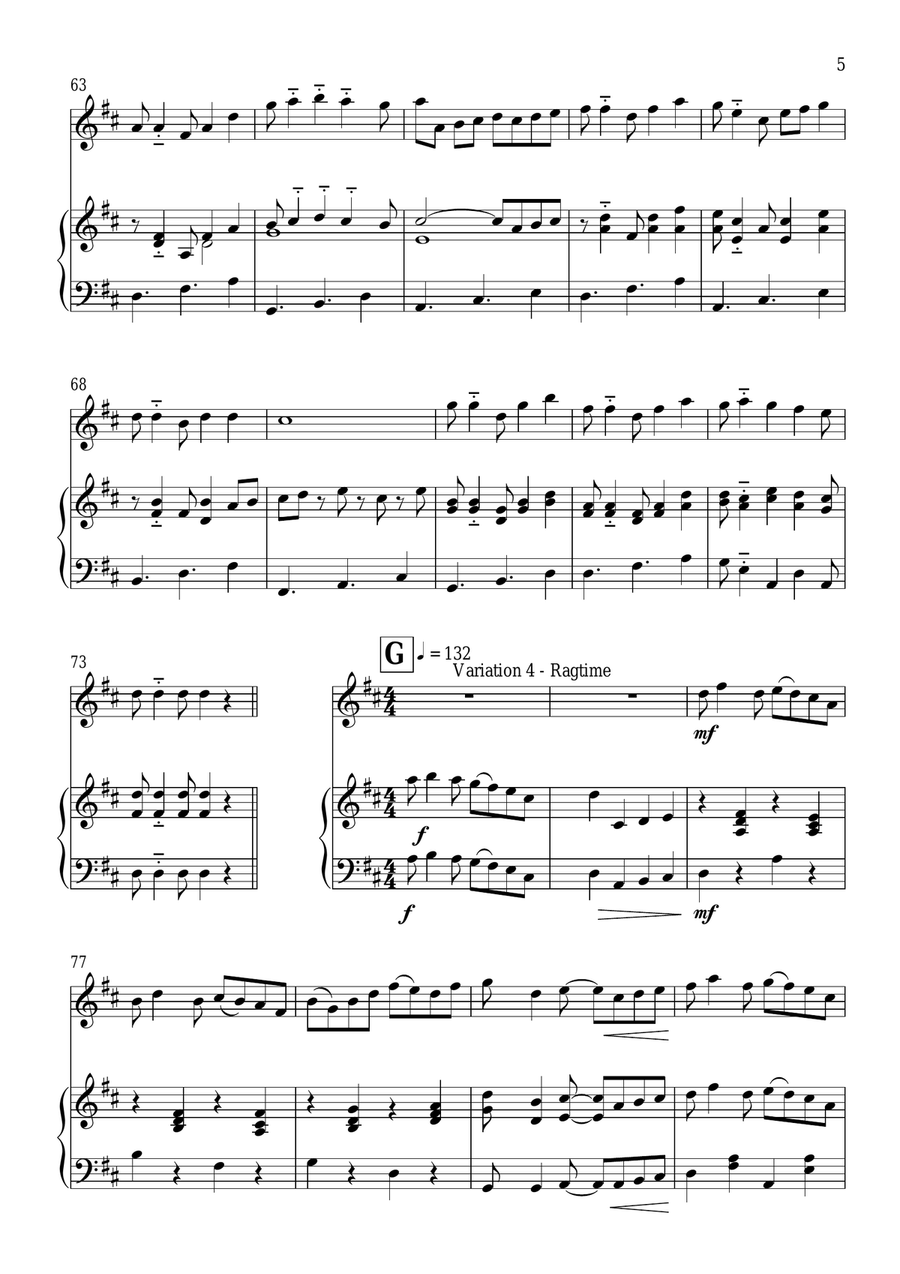 Variations on a Theme by Pachelbel Flute scores gallery preview page 6
