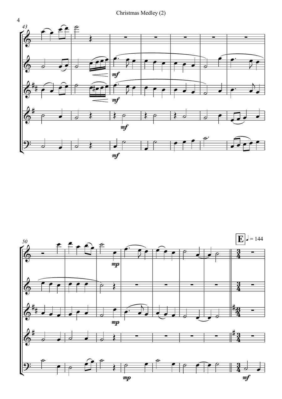 Christmas Medley (2) Christmas Medley (2) Woodwind Quintet scores gallery preview page 5