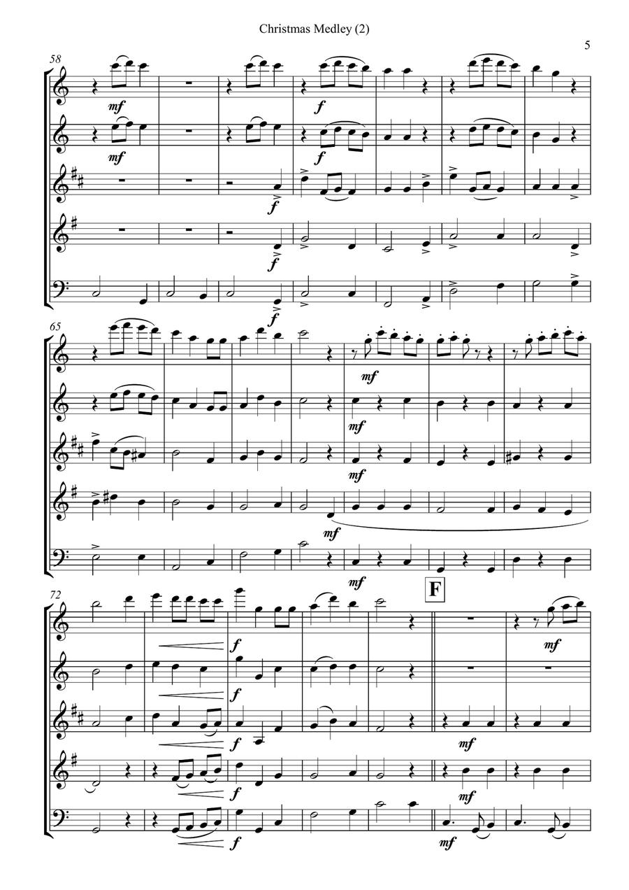 Christmas Medley (2) Christmas Medley (2) Woodwind Quintet scores gallery preview page 6