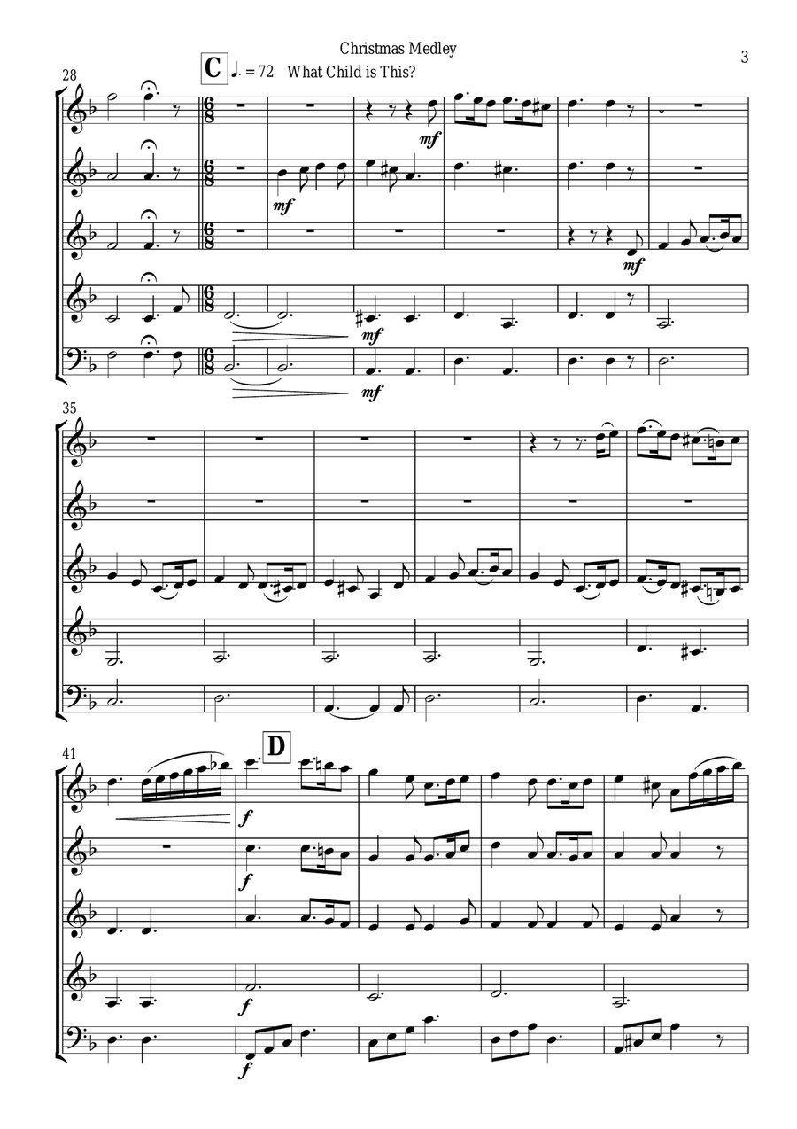 Christmas Medley Christmas Medley Woodwind Quintet scores gallery preview page 4