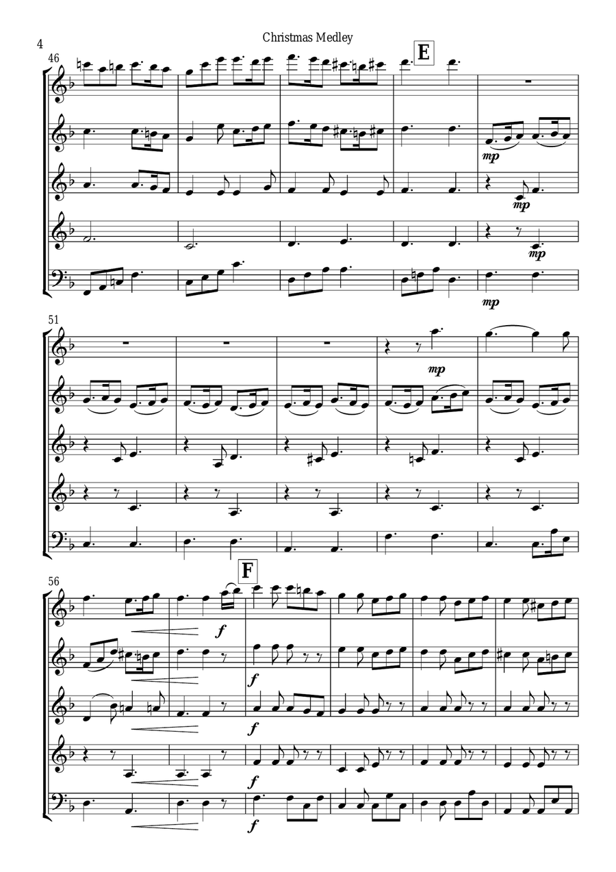 Christmas Medley Christmas Medley Woodwind Quintet scores gallery preview page 5