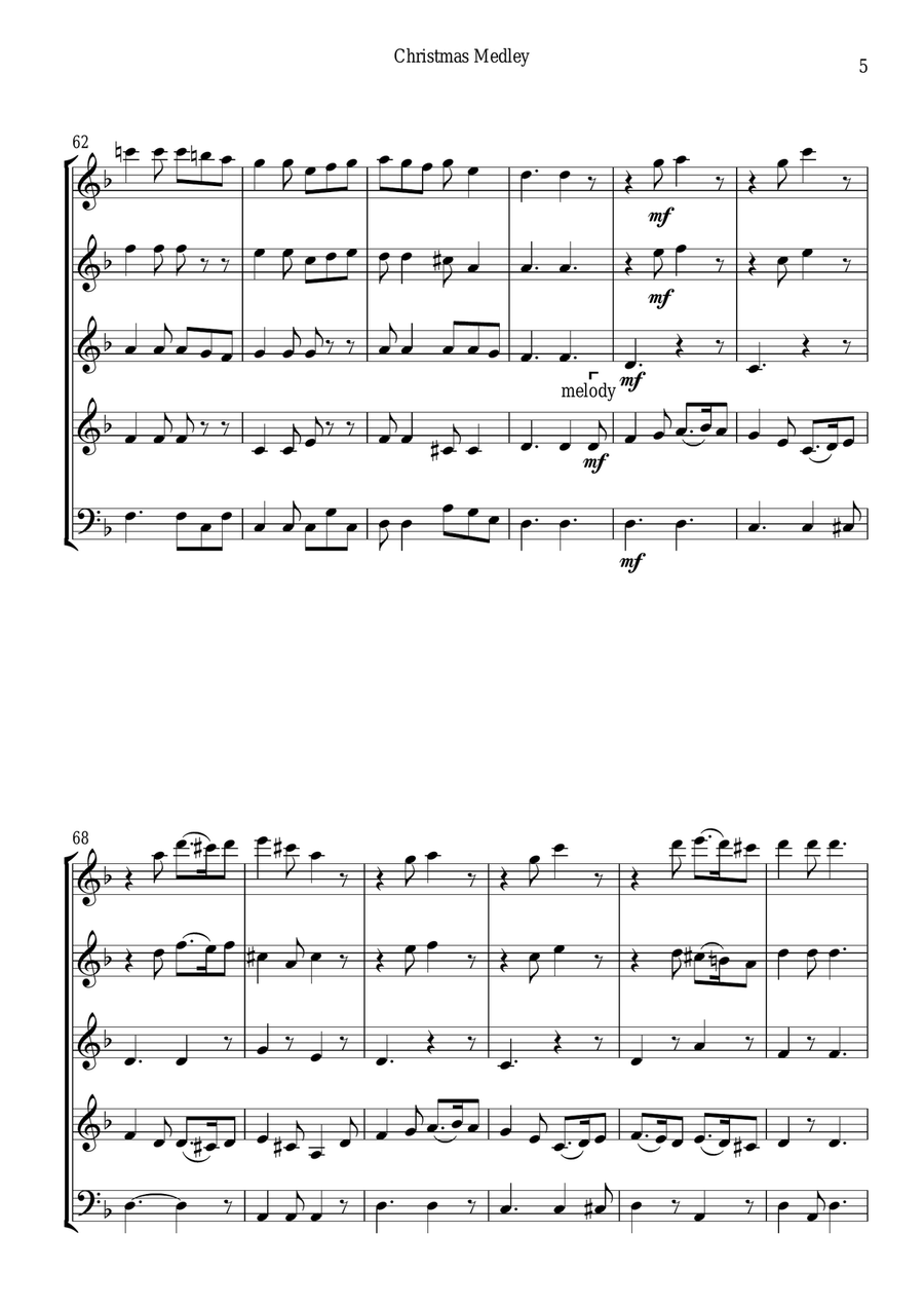 Christmas Medley Christmas Medley Woodwind Quintet scores gallery preview page 6