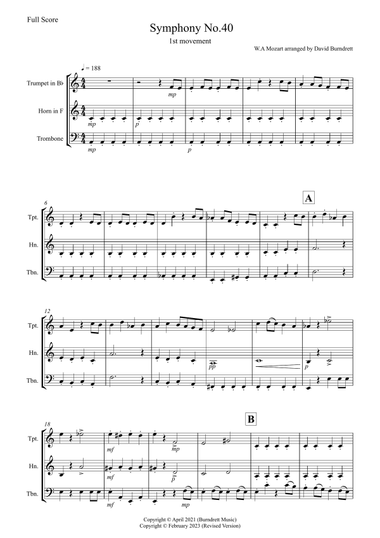 Silent Night for Brass Trio