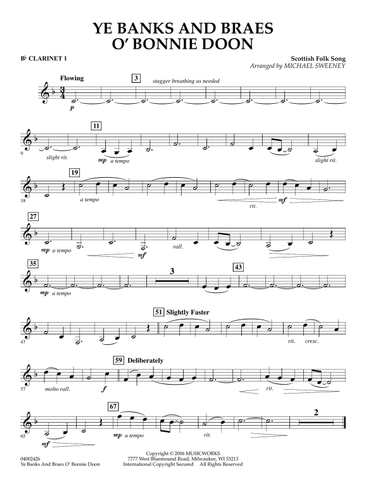 Ye Banks and Braes o' Bonnie Doon - Bb Clarinet 1