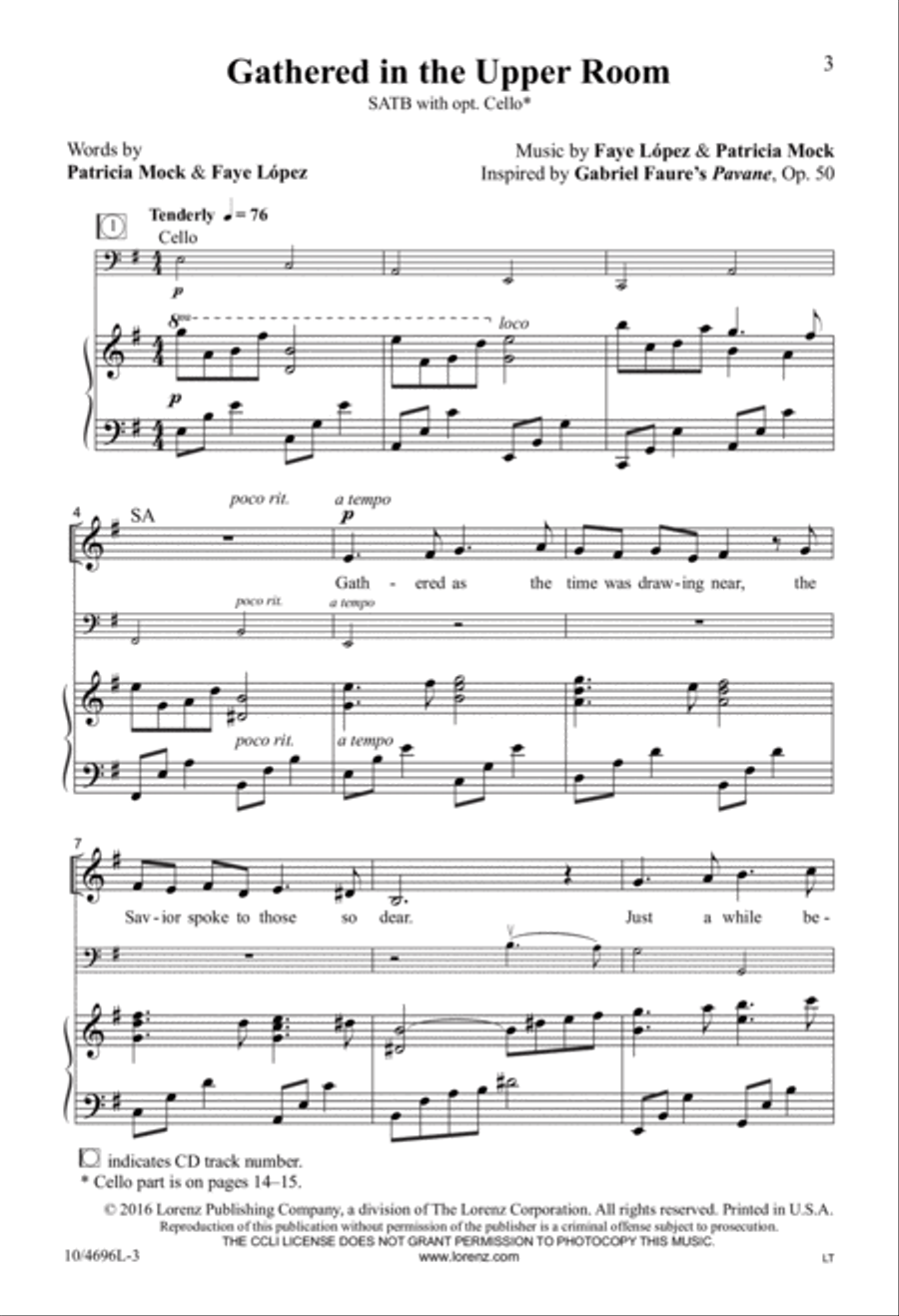 Gathered in the Upper Room 4-Part scores gallery preview page 2