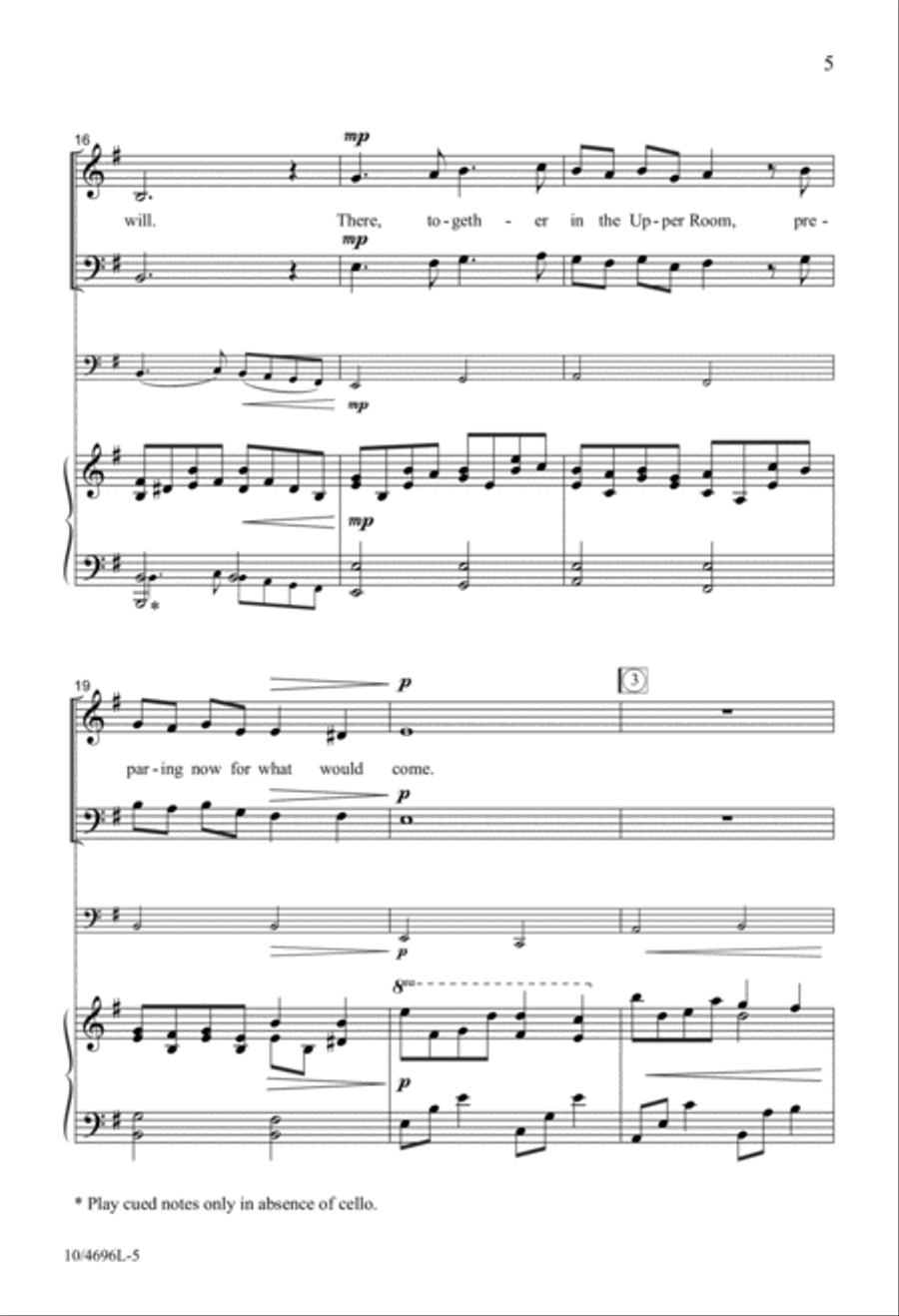 Gathered in the Upper Room 4-Part scores gallery preview page 4