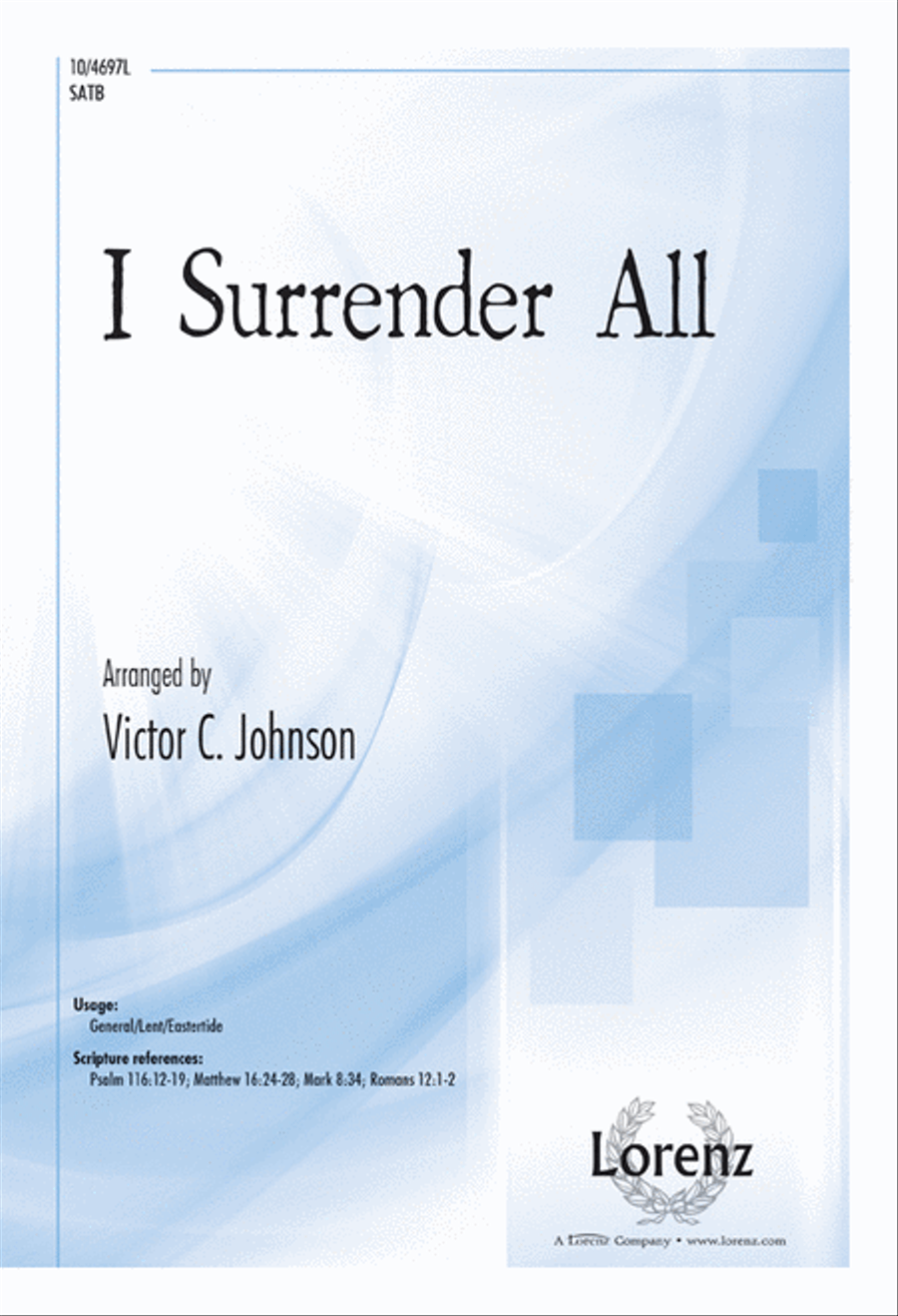 I Surrender All I Surrender All 4-Part scores gallery preview page 1