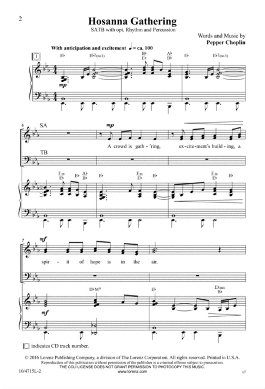 Hosanna Gathering Hosanna Gathering 4-Part scores gallery preview page 2