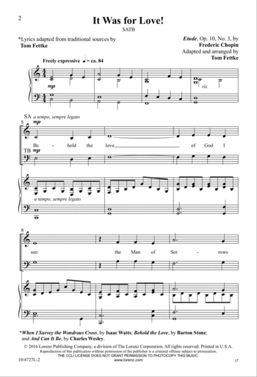 It Was for Love! 4-Part scores gallery preview page 2