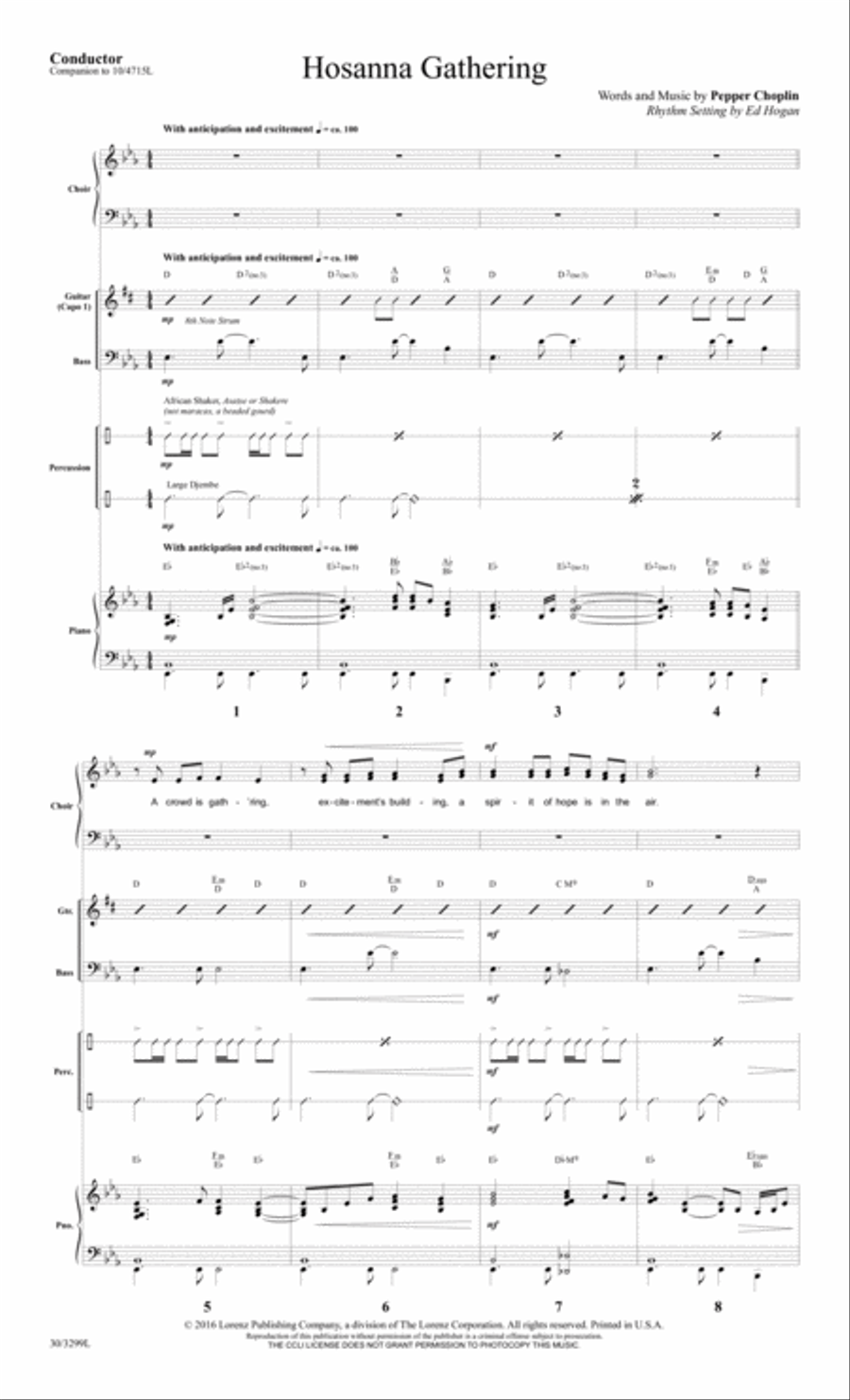 Hosanna Gathering - Rhythm Score and Parts Choir scores gallery preview page 4