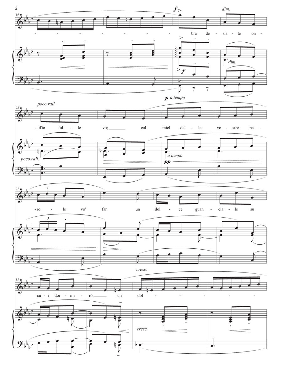 DONAUDY: Ah, mai non cessate (transposed to A-flat major) Piano, Vocal scores gallery preview page 3