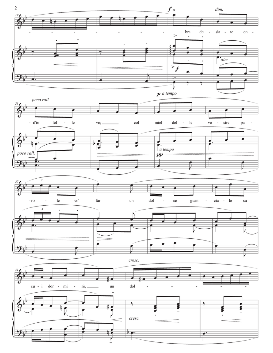 DONAUDY: Ah, mai non cessate (transposed to B-flat major) Piano, Vocal scores gallery preview page 3