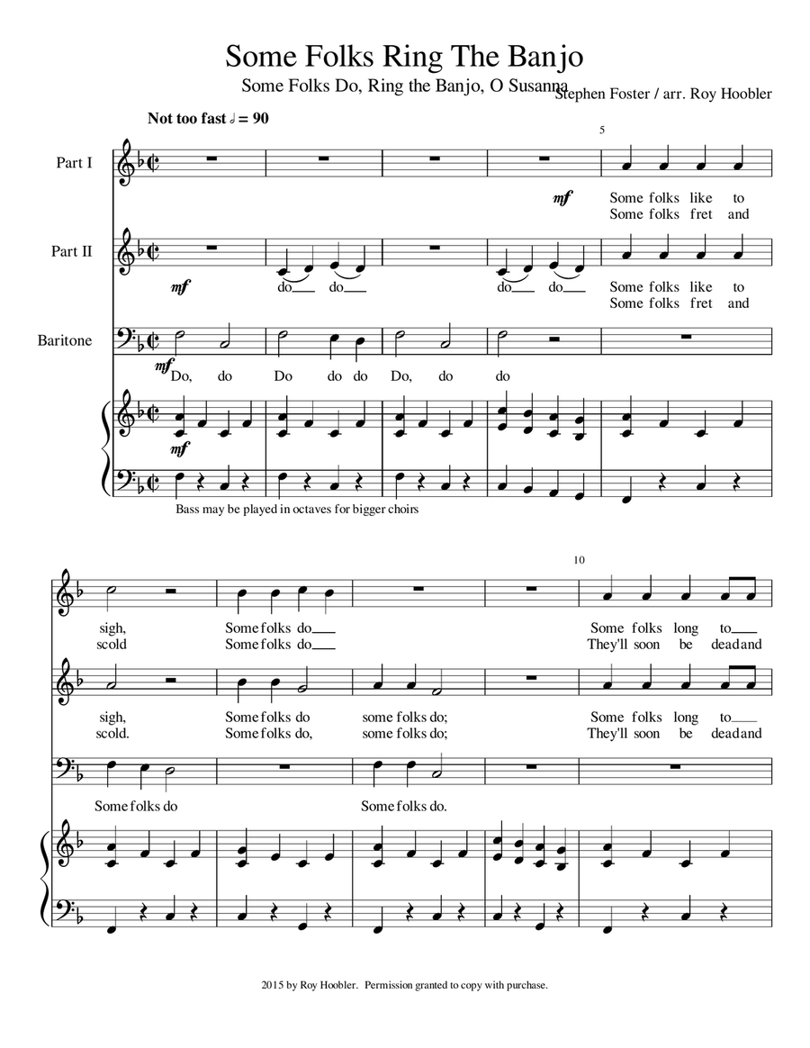 Some Folks Ring de Banjo 3-Part scores gallery preview page 2