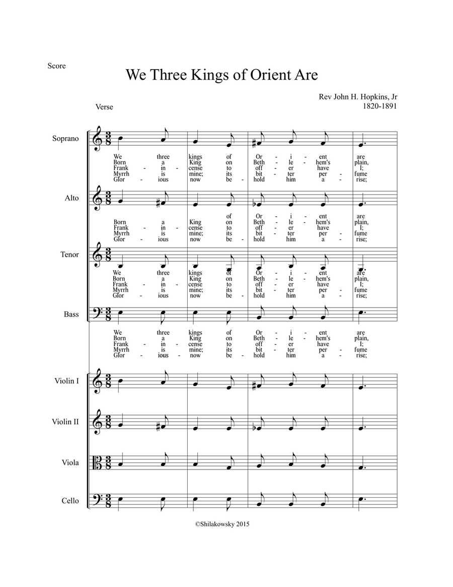 We Three Kings of Orient Are 4-Part scores gallery preview page 2