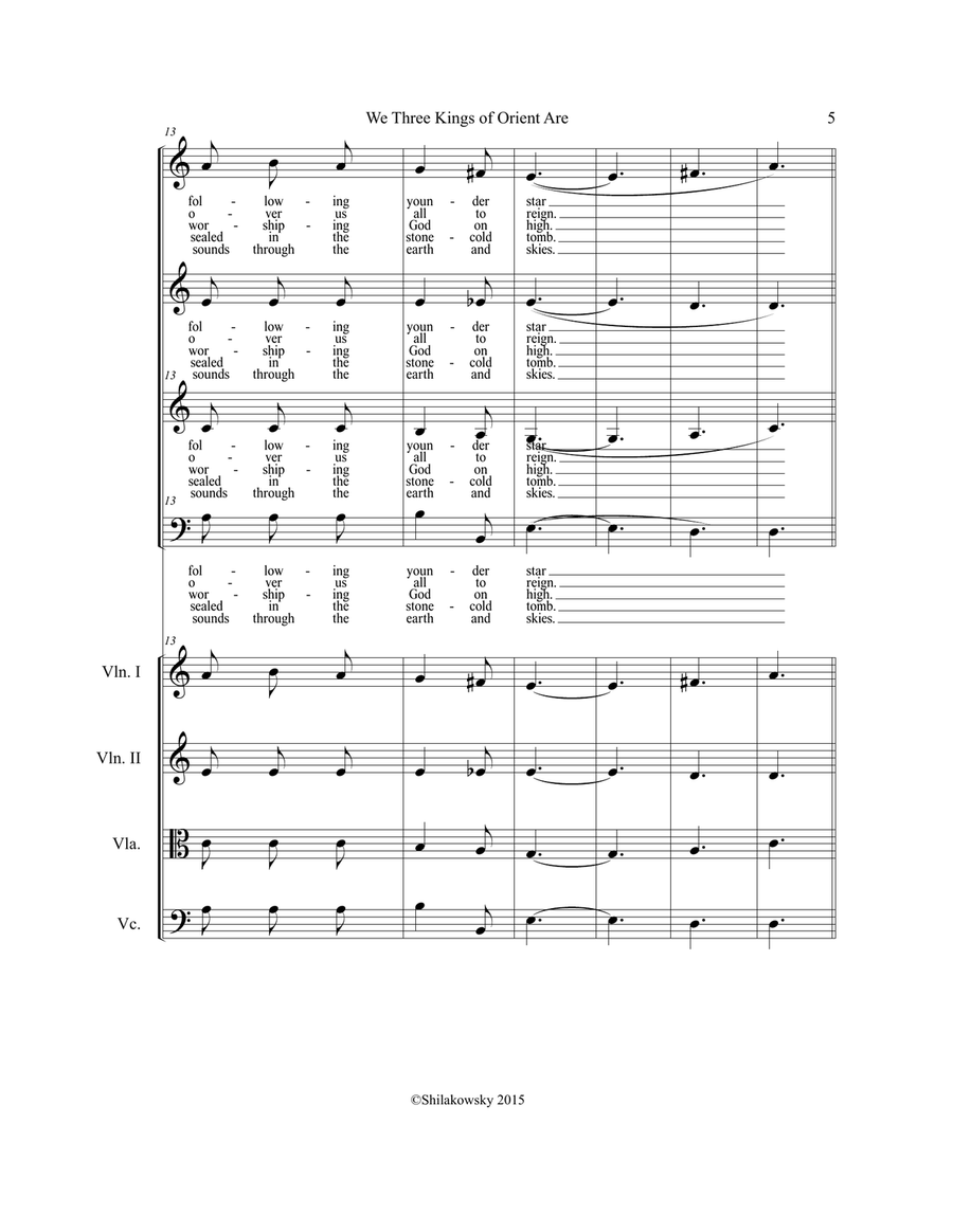 We Three Kings of Orient Are 4-Part scores gallery preview page 5