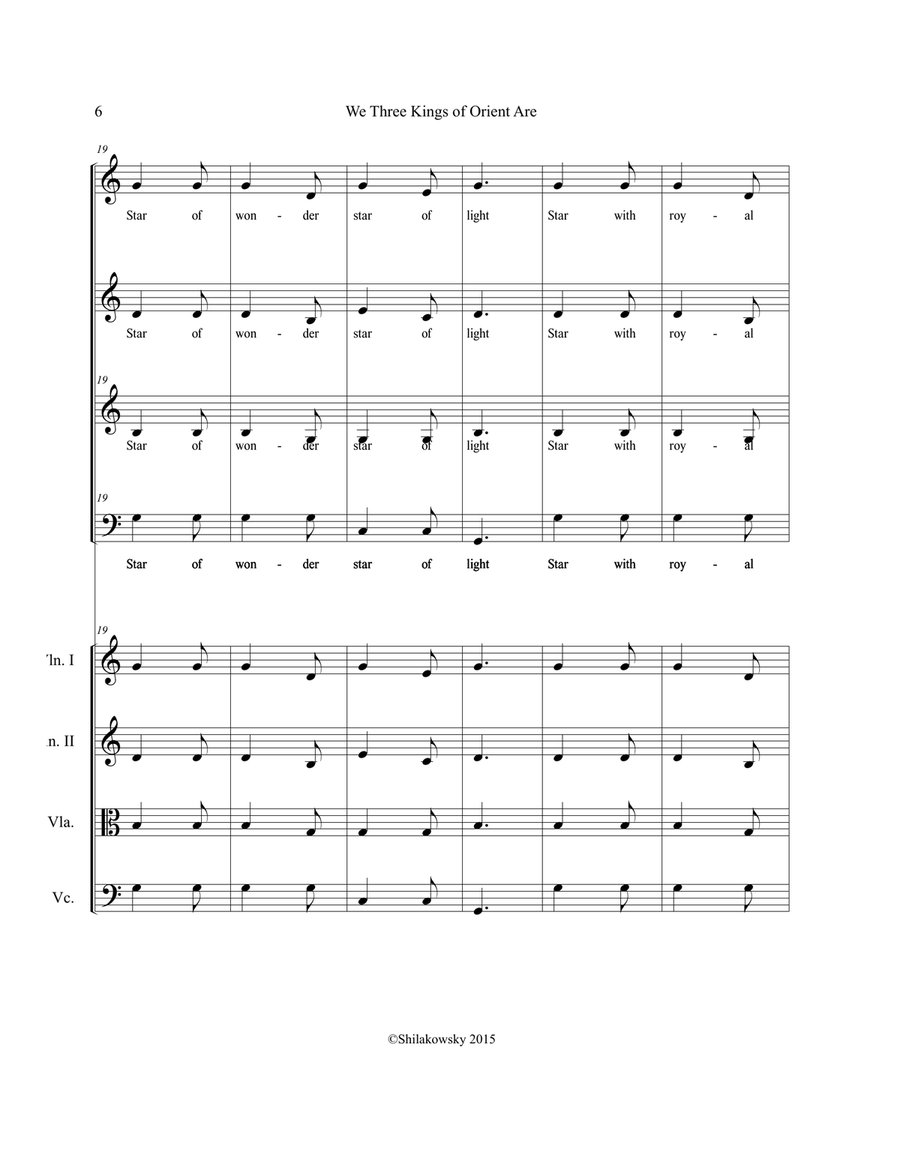 We Three Kings of Orient Are 4-Part scores gallery preview page 6