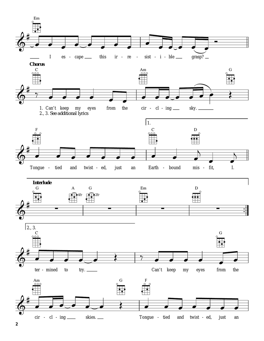 Learning To Fly Learning To Fly Ukulele scores gallery preview page 2