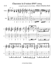 Chaconne BWV 1004 Arranged for Guitar