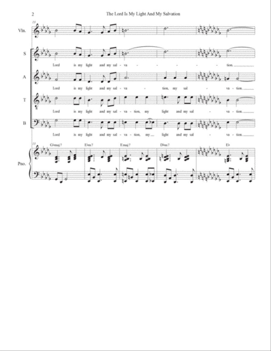 The Lord Is My Light And My Salvation (Psalm 27) (Soprano solo with SATB) 4-Part scores gallery preview page 2