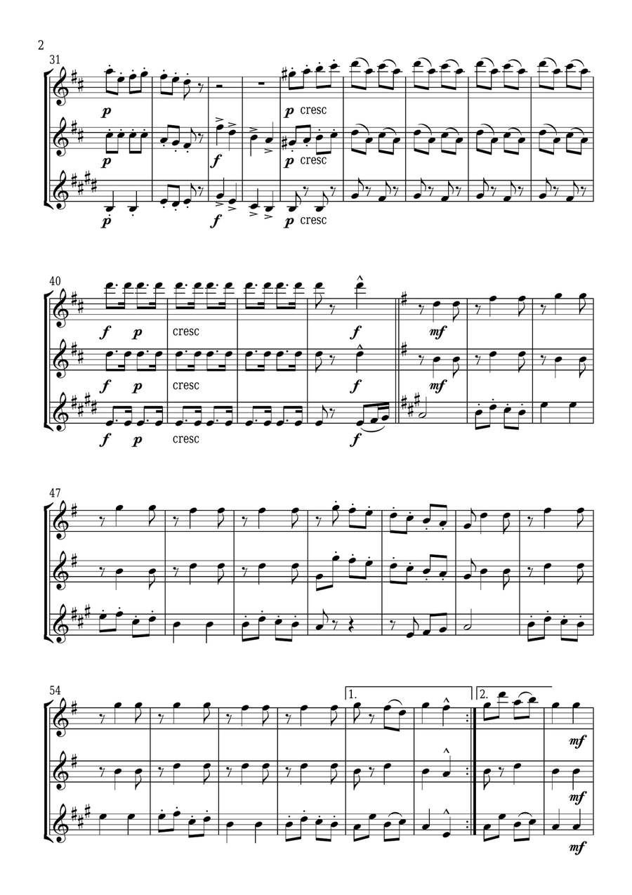 Can Can: Infernal Galop from Orpheus in the Underworld Woodwind Trio scores gallery preview page 3