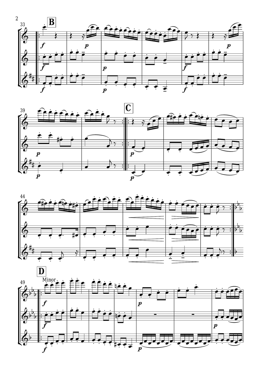 Andante: From the Surprise Symphony Woodwind Trio scores gallery preview page 3