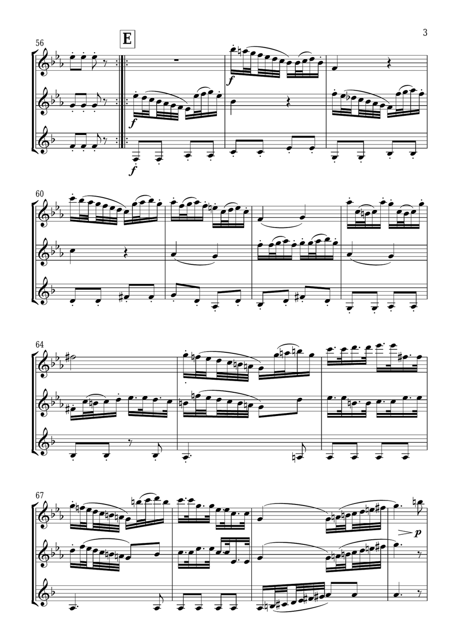 Andante: From the Surprise Symphony Woodwind Trio scores gallery preview page 4