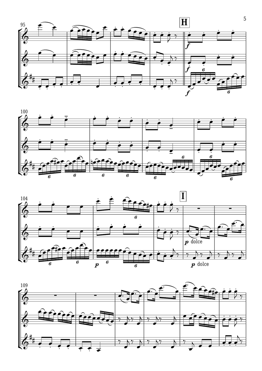 Andante: From the Surprise Symphony Woodwind Trio scores gallery preview page 6