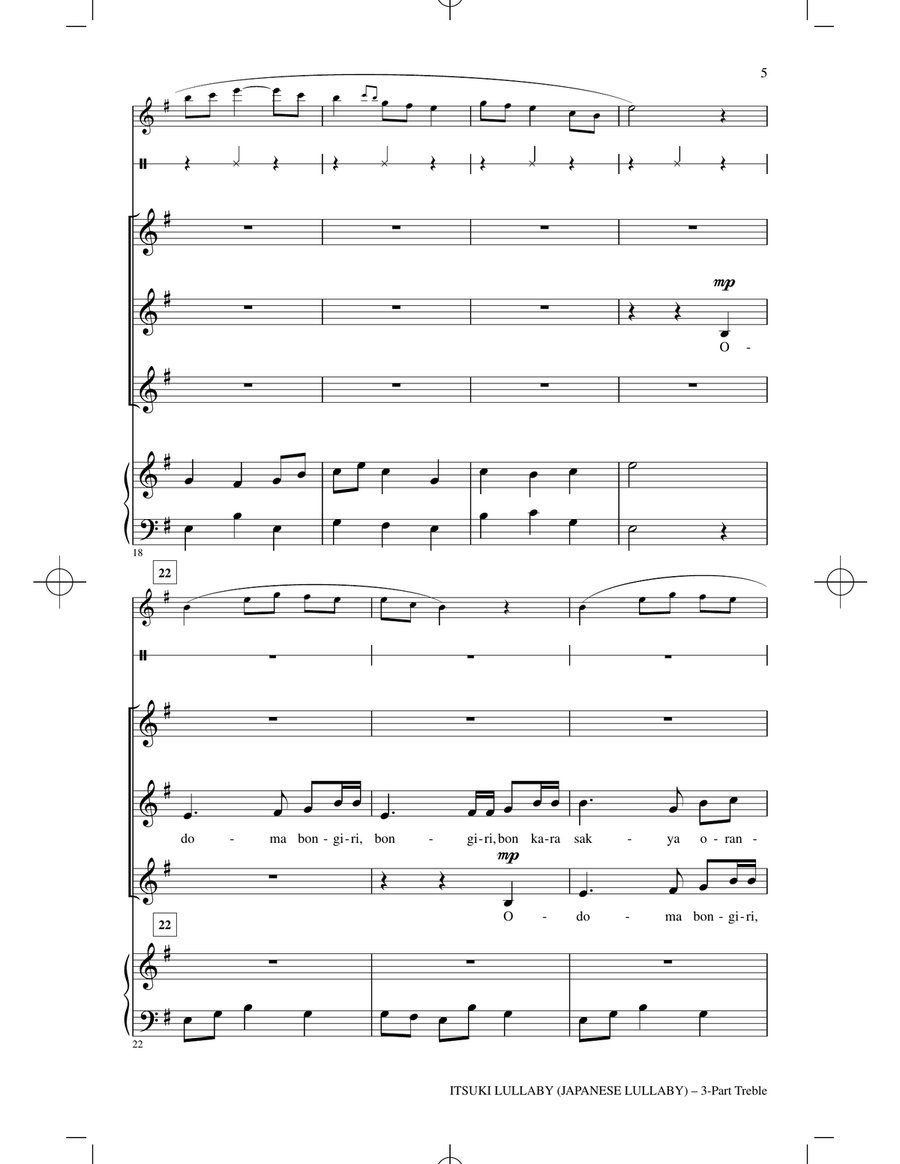 Itsuki Lullaby Itsuki Lullaby 3-Part scores gallery preview page 3