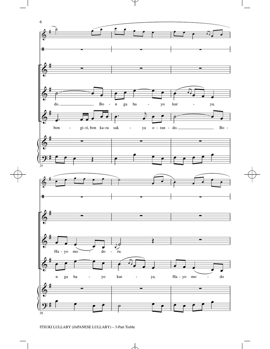 Itsuki Lullaby Itsuki Lullaby 3-Part scores gallery preview page 4