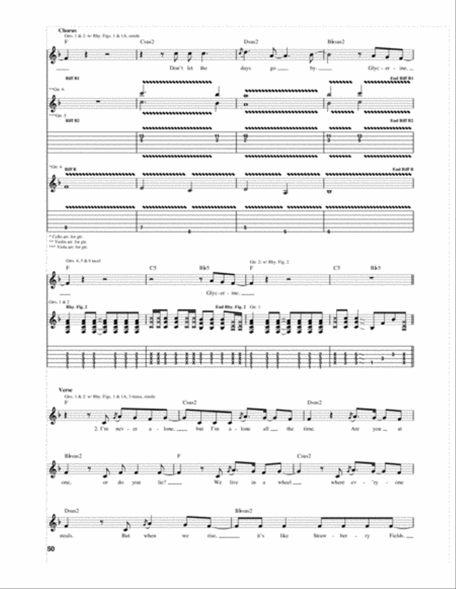 Glycerine Electric Guitar scores gallery preview page 3