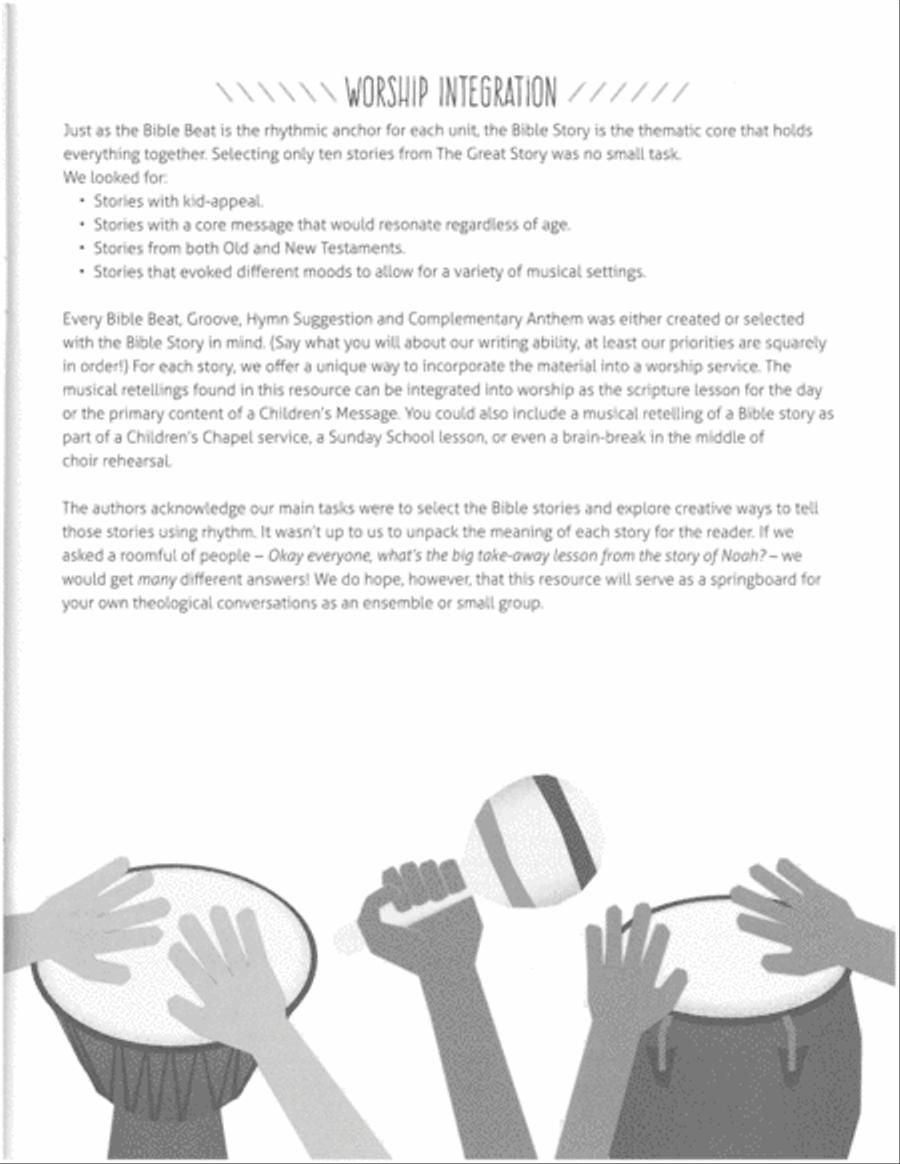 All Hands In: Drumming the Biblical Narrative Unison Choir scores gallery preview page 5