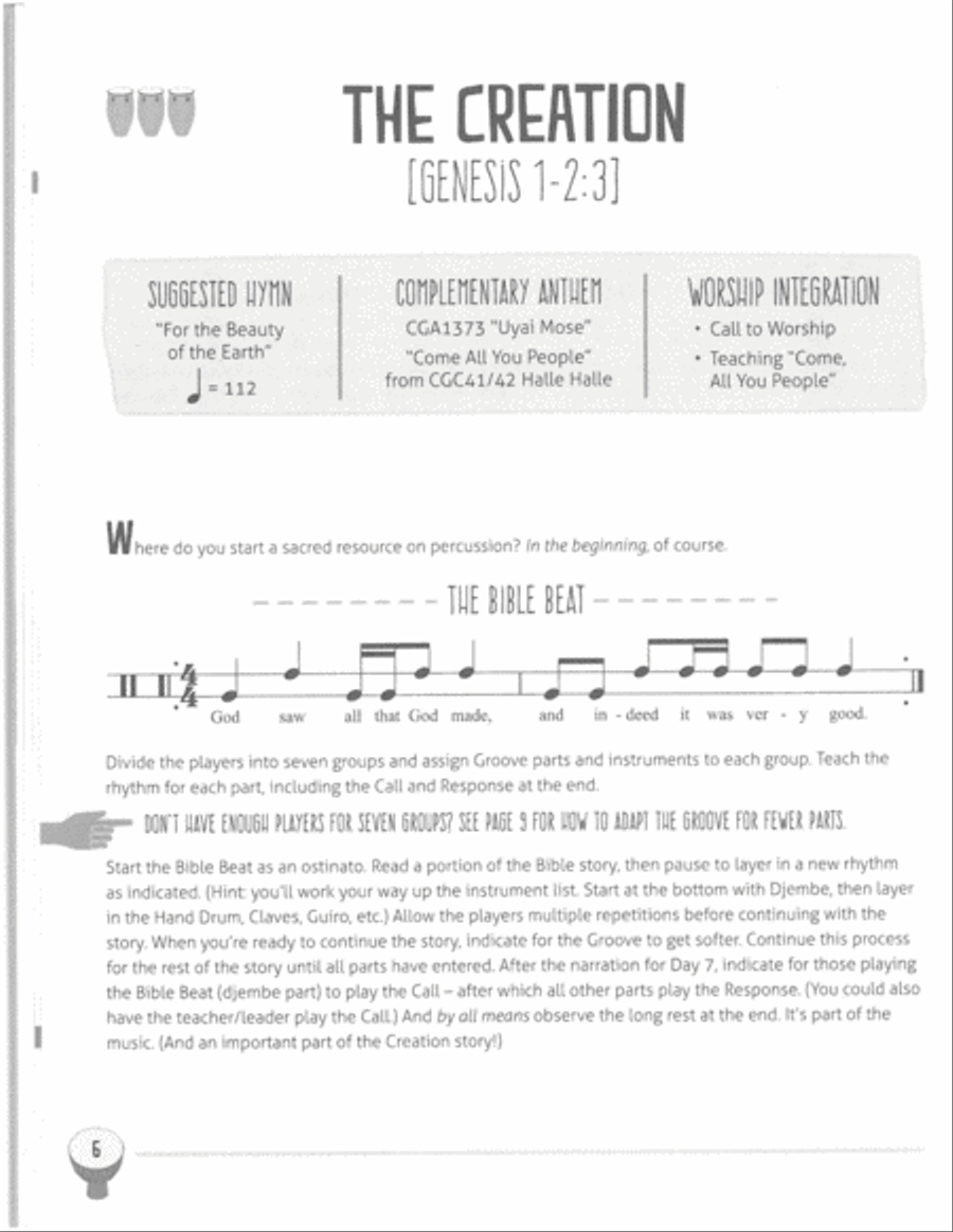 All Hands In: Drumming the Biblical Narrative Unison Choir scores gallery preview page 6