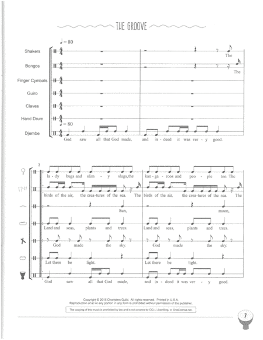 All Hands In: Drumming the Biblical Narrative Unison Choir scores gallery preview page 7