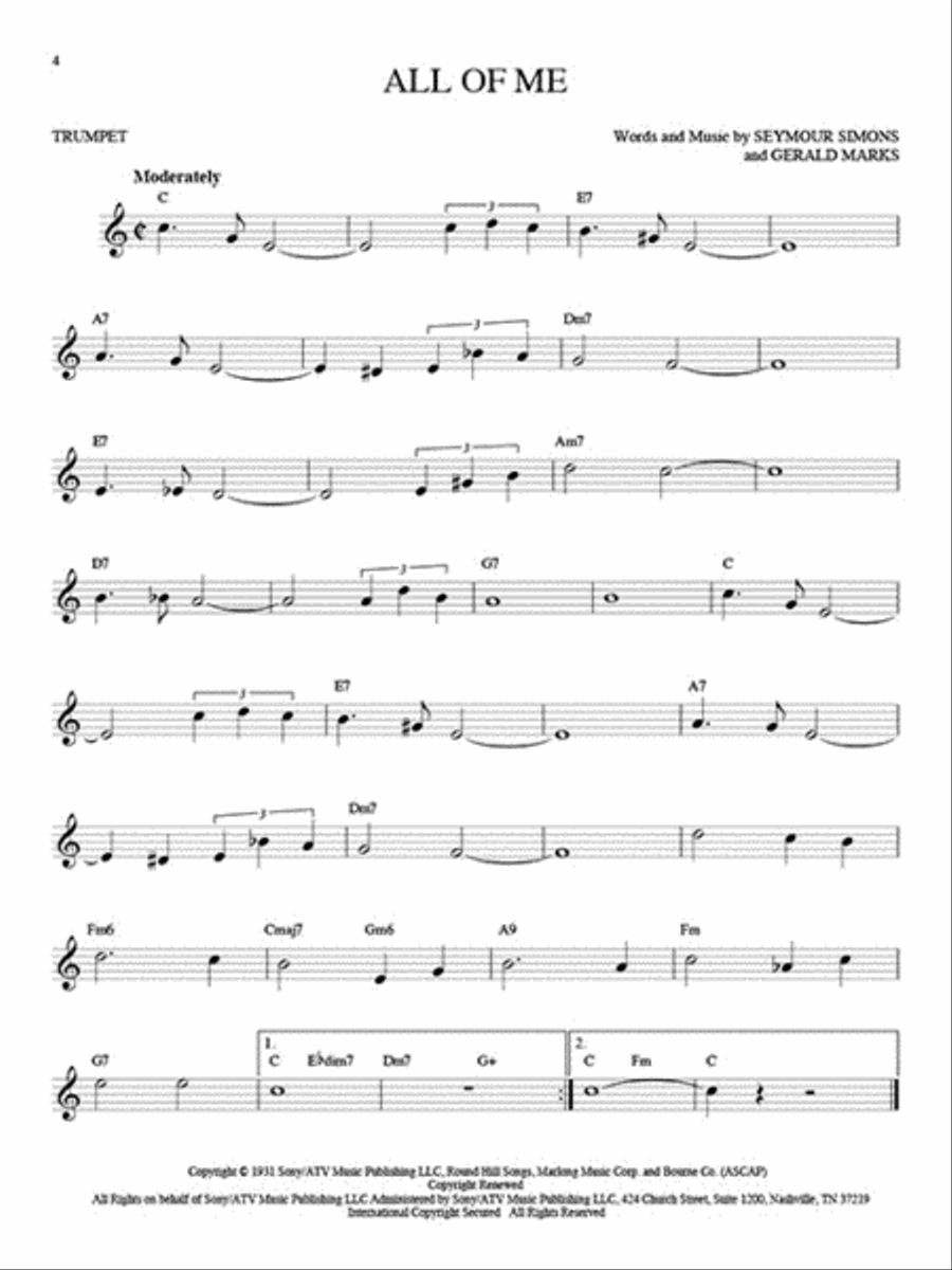 101 Jazz Songs for Trumpet Trumpet Solo scores gallery preview page 4