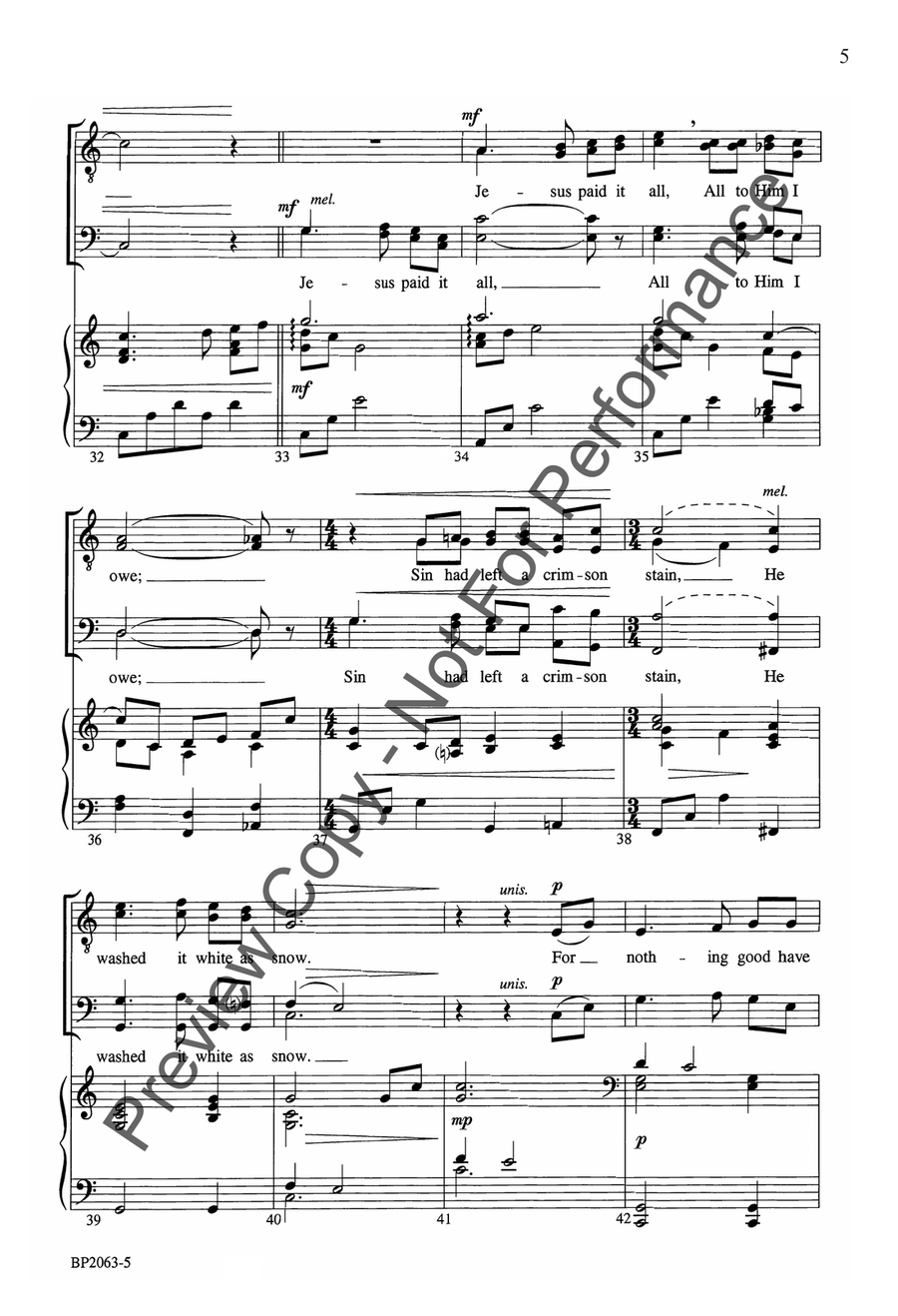 Jesus Paid It All - Helvey - TTBB TTBB scores gallery preview page 6